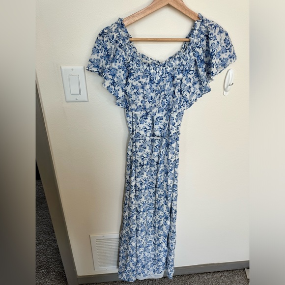 Rebecca Taylor Midi Silk Dress. Off the Shoulder size 6. - Picture 6 of 6